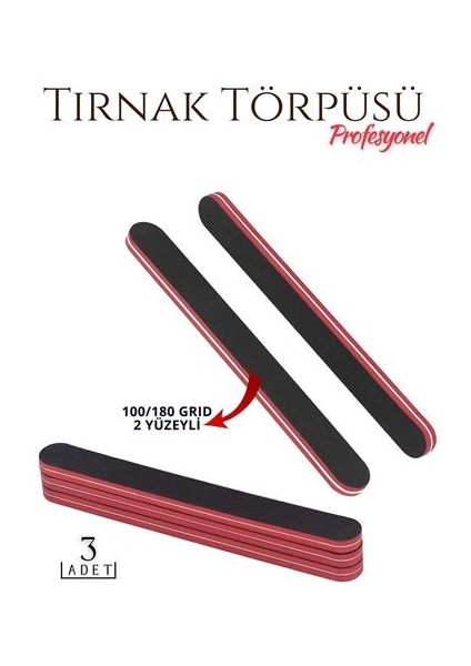 Modacar Manikür Pedikür Tırnak Törpüsü 100/180 Grid Profesyonel 3 Adet