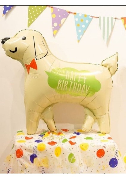 Parti Aşkı Happy Birthday Sevimli Köpek Folyo Balon & 76*70 cm & Doğum Günü Balonu & Helyum Uyumlu