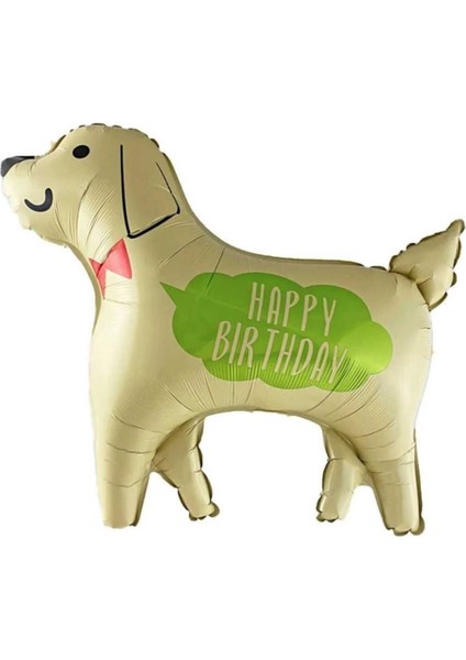 Parti Aşkı Happy Birthday Sevimli Köpek Folyo Balon & 76*70 cm & Doğum Günü Balonu & Helyum Uyumlu