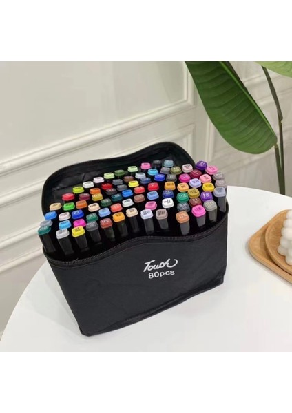 Touch Marker 24'lü Çift Taraflı Siyah Kumaş Çantalı Keçeli Boya Kalem Seti fırsatları