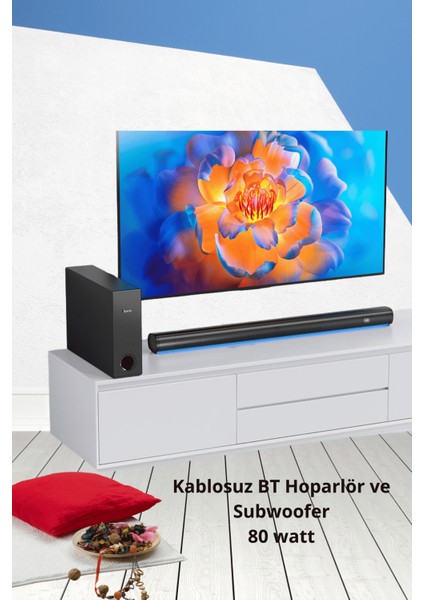 Hs1 Prestige Ev Sineması Kablosuz Bt Hoparlör ve Subwoofer, Bt V5.0, Bt, Aux, USB Disk