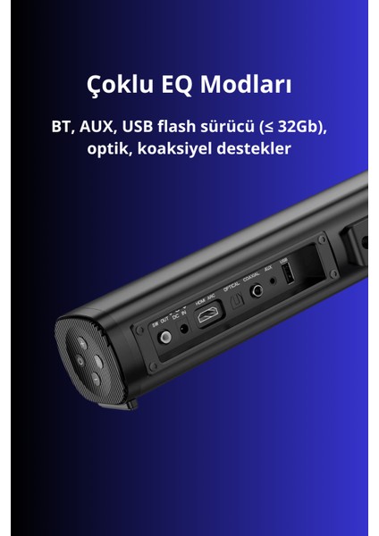 Hs1 Prestige Ev Sineması Kablosuz Bt Hoparlör ve Subwoofer, Bt V5.0, Bt, Aux, USB Disk