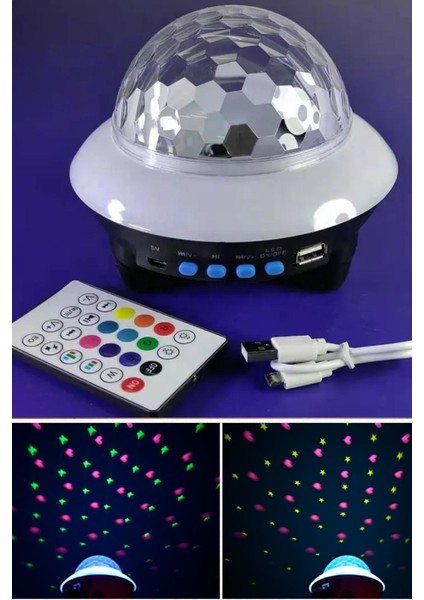 Bluetooth Müzik Çalarlı Tavan Projektör Işıklı Ledli Rengarenk Gece Lambası Müzikli Speaker Ledli fiyatları