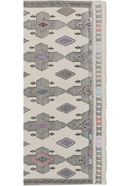 El Dokuma Kilim Karapınar Yöresi Geometrik Desenli Halı 180 x 253 cm