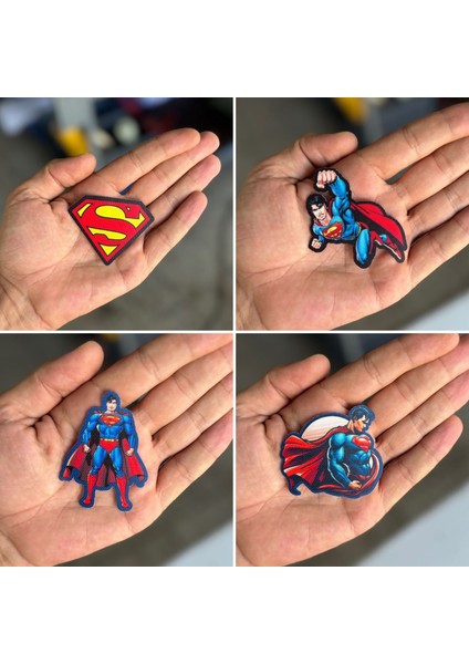 Ütü Ile Yapışan 4 Adet Örme Kumaş Arma Yırtık Kapatıcı Pratik Yama Tekstil Patch Süper Kahraman
