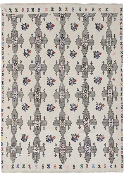 El Dokuma Kilim Karapınar Yöresi Geometrik Desenli Halı 180 x 227 cm