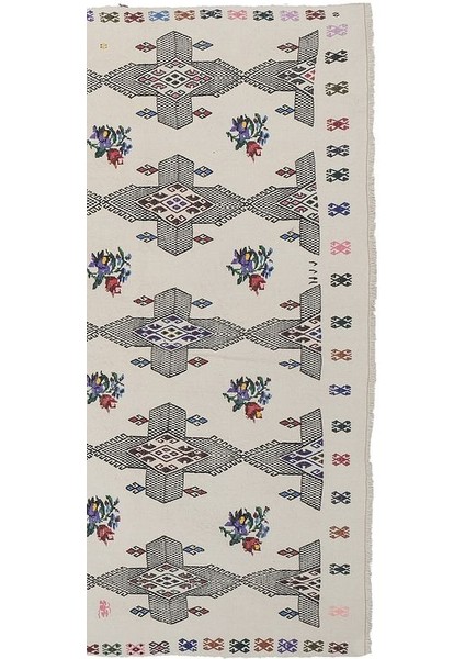 El Dokuma Kilim Karapınar Yöresi Geometrik Desenli Halı 180 x 227 cm