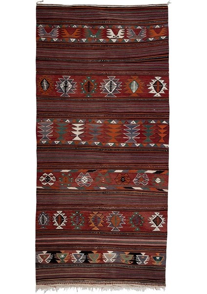 El Dokuma Çizgi Desenli kilim 140 x 300 cm