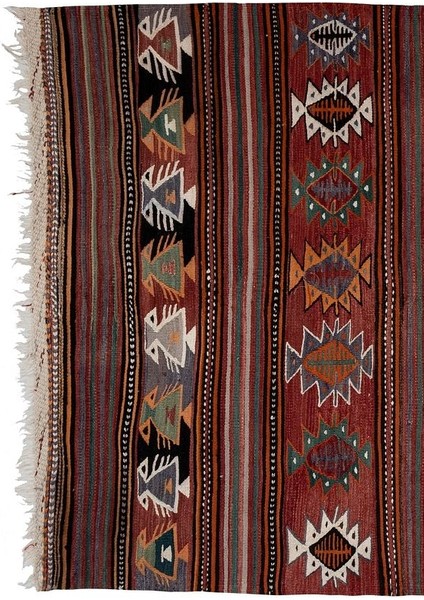 El Dokuma Çizgi Desenli kilim 140 x 300 cm