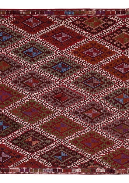 El Dokuma Kilim Karapınar Yöresi Geometrik Desenli Halı 160 x 247 cm