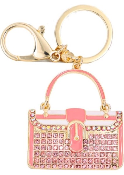 Kristal Taşlı Çanta Anahtarlık Pembe No.2