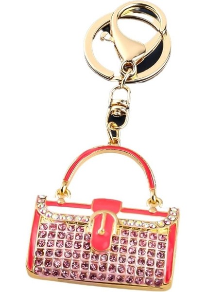 Kristal Taşlı Çanta Anahtarlık Pembe No.2