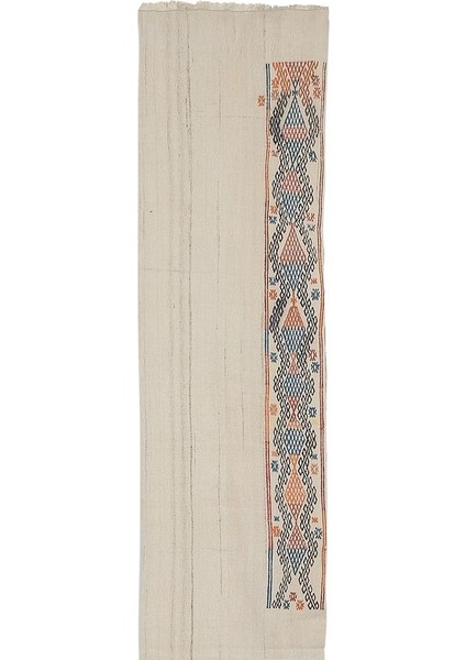 El Dokuma Geometrik Desenli Uzun Yolluk Kilim 75 x 504 cm