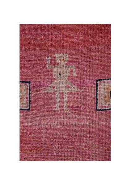 El Dokuma Insan Desenli Uzun Yolluk Halı 97 x 305 cm