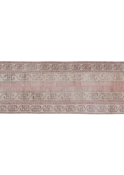 El Dokuma Urfa Yöresi Geometrik Desenli Uzun Yolluk Halı 82 x 367 cm