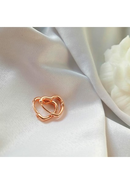 Kadın Vip Çelik Gold Kalp Küpe 15MM