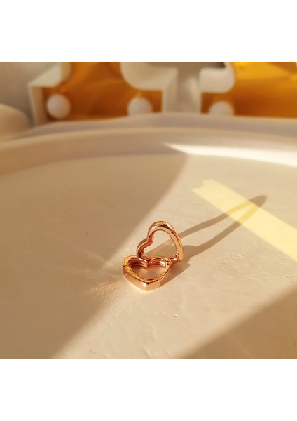 Kadın Vip Çelik Gold Kalp Küpe 15MM fiyatları