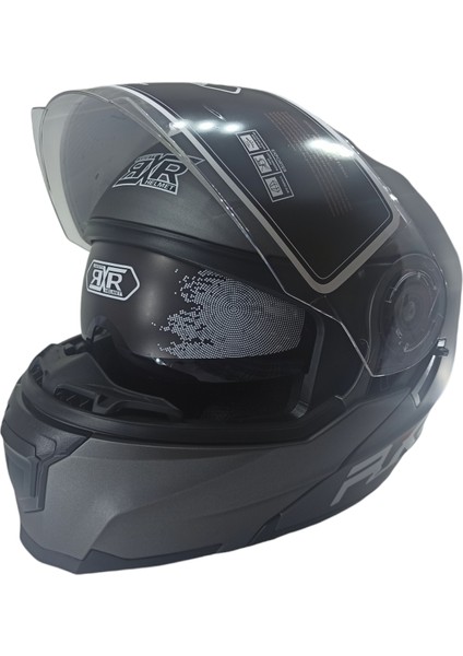 691B-X3-MATTGREY Jıekaı JK-908 Rxr Çeneden Açılır Kask 691B-X3 Matt Grey Xl
