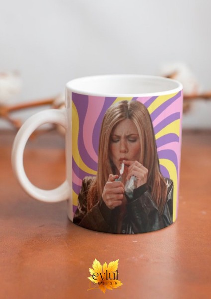 Friends Temalı Rachel Green Baskılı Eğlenceli Tam Tur Özel Tasarım Renkli Baskılı Kupa Bardak