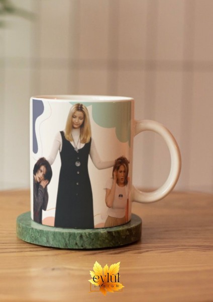 Friends Rachel Monica Phoebe Baskılı Eğlenceli Tam Tur Özel Tasarım Renkli Baskılı Kupa Bardak