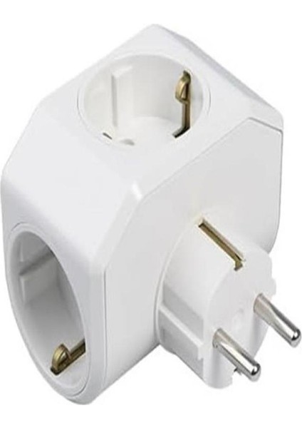 Yonca Plus Beyaz Üçlü Topraklı Priz 90303003-ZM