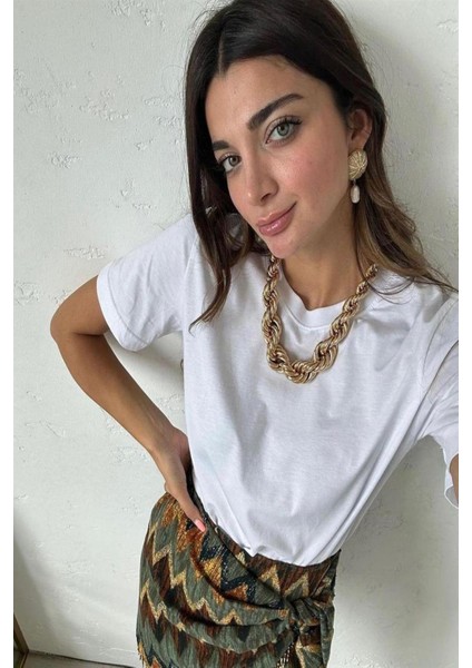 Pirinç Üzeri Altın Kaplama Mikro Gold Renk Luvaj Kolye (52 Cm)