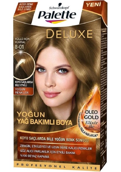 Deluxe Saç Boyası 8-01 Küllü Açık Kumral