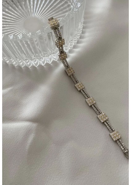 Kare Desenli Parlak Zirkon Taşlı 316L Paslanmaz Çelik Anti Alerjik Bileklik fırsatları