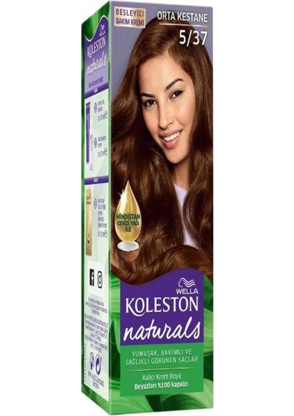 Natural Saç Boya Set 5/37 Orta Kestane