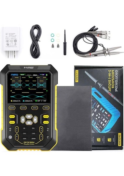 DPOX180H 2X180MHZ - 3db 50000WFMS/S Dijital Osiloskop + 20MHZ Sinyal Jeneratörü - Sarı modelleri