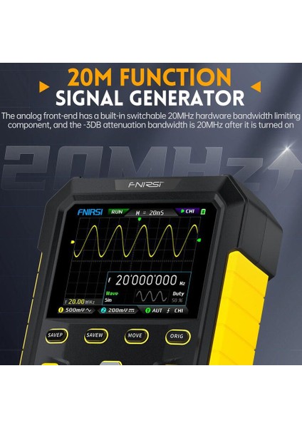 DPOX180H 2X180MHZ - 3db 50000WFMS/S Dijital Osiloskop + 20MHZ Sinyal Jeneratörü - Sarı fırsatları