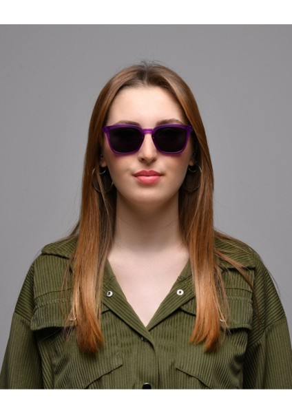 JA1002 Köşeli Büyük Mor Unısex Güneş Gözlüğü fiyatları