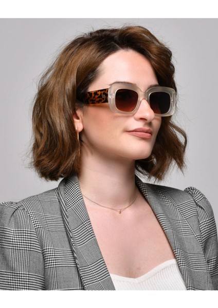 JA1003 Kare Büyük Şeffaf Kadın Güneş Gözlüğü