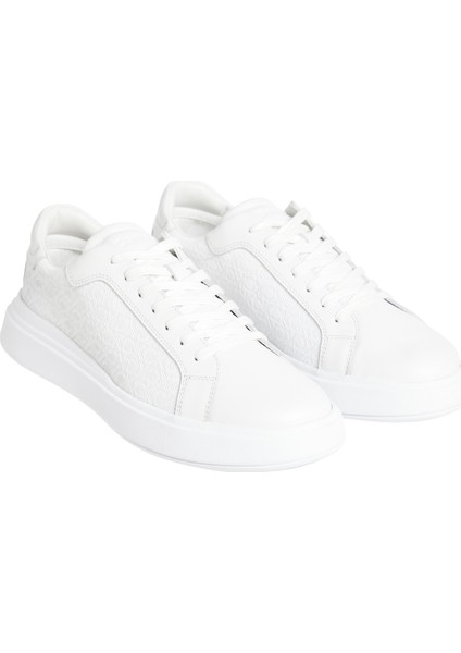 Calvin Klein Beyaz Erkek Sneaker Low Top Lace Up Lth Mono