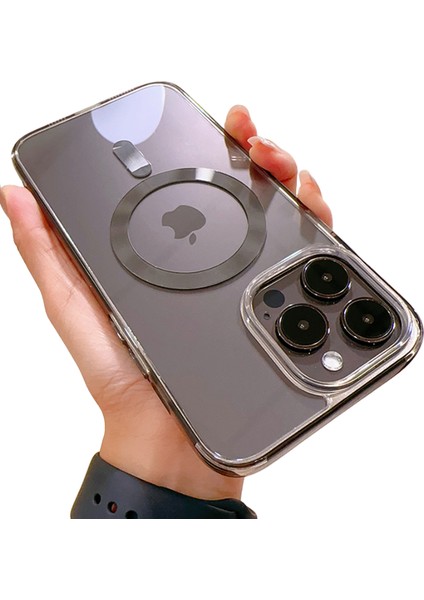 İphone 11 Kamera Çıkıntılı Kenar Renkli Kılıf magsafe Destekli darbe emici Koruycu kapak