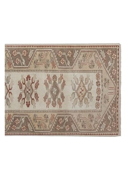 El Dokuma Geometrik Desenli Uzun Yolluk Halı 100 x 281 cm