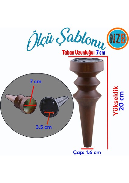 Mobilya Yükseltici Kanepe Koltuk Tv Ünitesi Baza Ayağı Zigon Orta Sehpası Ayak 20 cm Ahşap Desen
