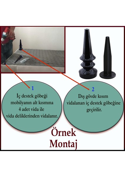 Mobilya Yükseltici Kanepe Koltuk Tv Ünitesi Baza Ayağı Zigon Orta Sehpası Ayak Ayakları Siyah 17 cm fırsatları