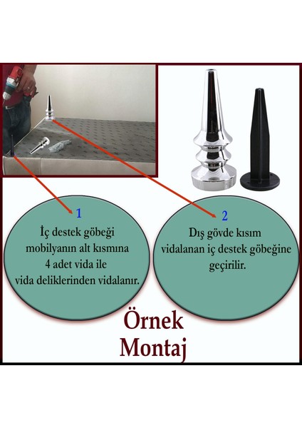 Mobilya Yükseltici Kanepe Koltuk Tv Ünitesi Baza Ayağı Zigon Orta Sehpası Ayak Ayakları Gümüş Krom 17 cm