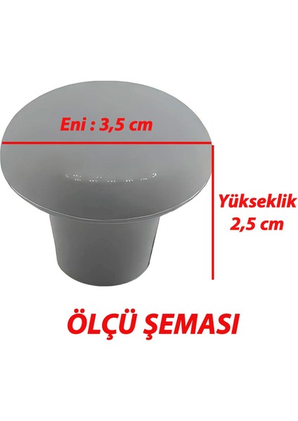 Sert Plastik Mantar Düğme Kulp Gri Dolap Mobilya Mutfak Dolabı Çekmece Kapak Kulpu Kulbu