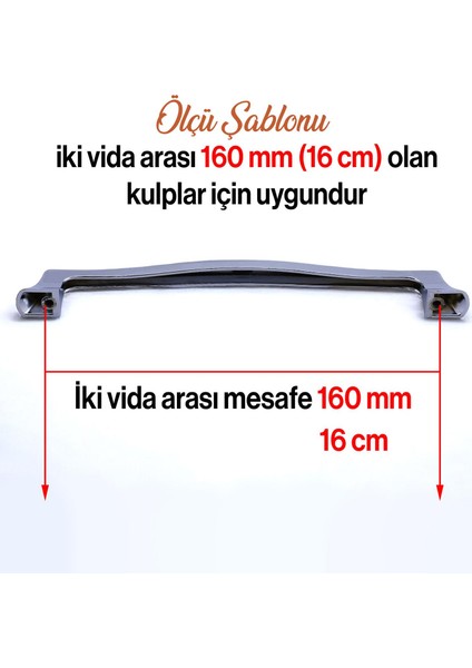 Mobilya Kulp Krom Metal 160 mm - 16 cm Mutfak Çekmece Dolap Dolabı Kapak Kulbu Kulpu Kulpları
