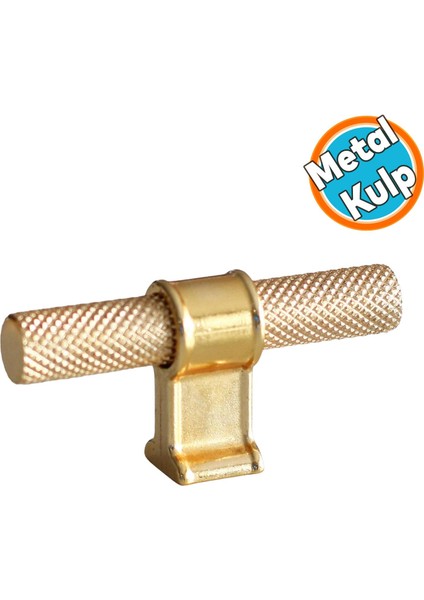 Metal Kulp Tek Vida Tırtık Desen Çekmece Mutfak Mobilya Dolabı Dolap Kulpları Kulbu Altın Gold