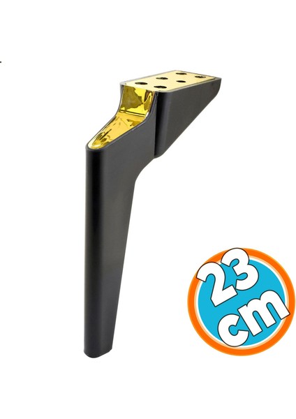 Mobilya Yükseltici Kanepe Sehpa Tv Ünitesi Koltuk Ayağı 23 cm Siyah Gold Baza Ayak