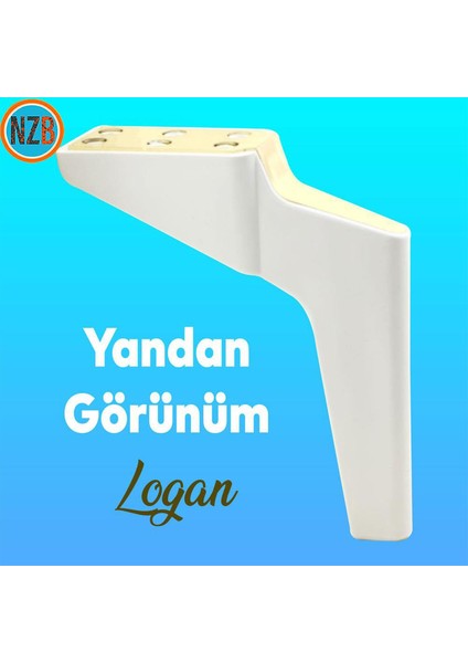 Mobilya Kanepe Sehpa Tv Ünitesi Koltuk Ayağı 19 cm Beyaz Gold Baza Ayak