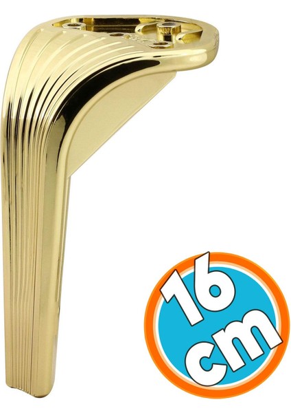 Mobilya Yükseltici Kanepe Sehpa Tv Ünitesi Koltuk Ayağı 16 cm Gold Altın Baza Ayak