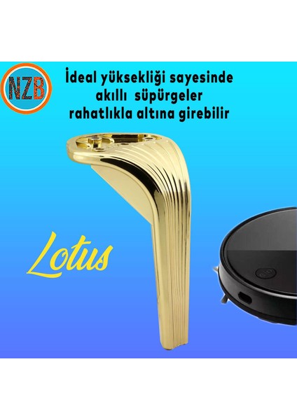 Mobilya Yükseltici Kanepe Sehpa Tv Ünitesi Koltuk Ayağı 16 cm Gold Altın Baza Ayak