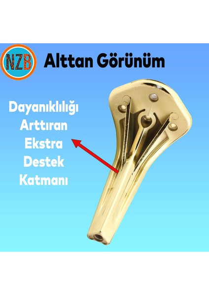 Mobilya Yükseltici Kanepe Sehpa Tv Ünitesi Koltuk Ayağı 16 cm Gold Altın Baza Ayak