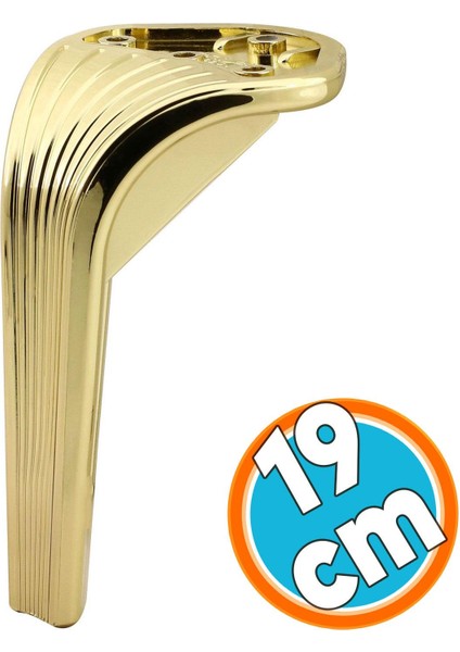 Mobilya Yükseltici Kanepe Sehpa Tv Ünitesi Koltuk Ayağı 19 cm Gold Altın Baza Ayak