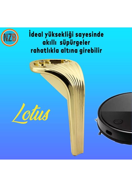 Mobilya Yükseltici Kanepe Sehpa Tv Ünitesi Koltuk Ayağı 19 cm Gold Altın Baza Ayak