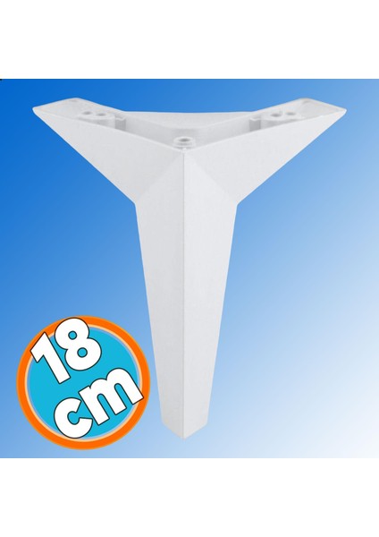 Mobilya Yükseltici Kanepe Sehpa Tv Ünitesi Koltuk Ayağı 18 cm Beyaz Baza Ayak